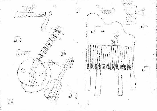 Instruments, painting by Kavya Vishal Gandhe