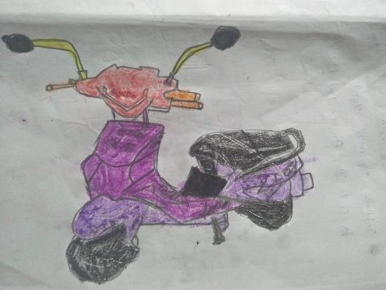 Scooter, painting by Mahi Jadhav