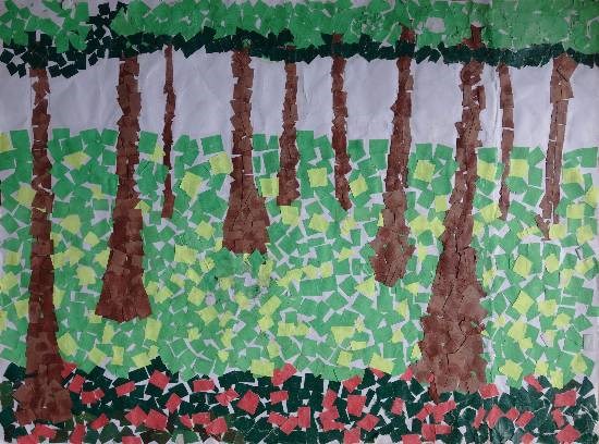 Tree Plantation, painting by Mahroonisha 