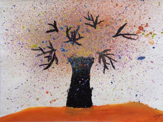 Painting  by Niya Tejal Bhagat - Autum Tree