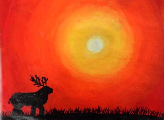 Sunset 01, painting by Niya Tejal Bhagat