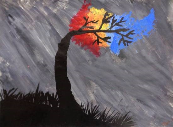 Rainbow Tree, painting by Niya Tejal Bhagat