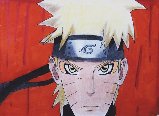 Naruto from Naruto shippiden, painting by Pranav Tyagi