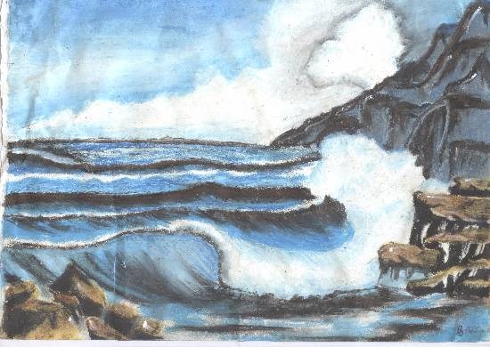 Waves, painting by Ram Akathya Vekatesan