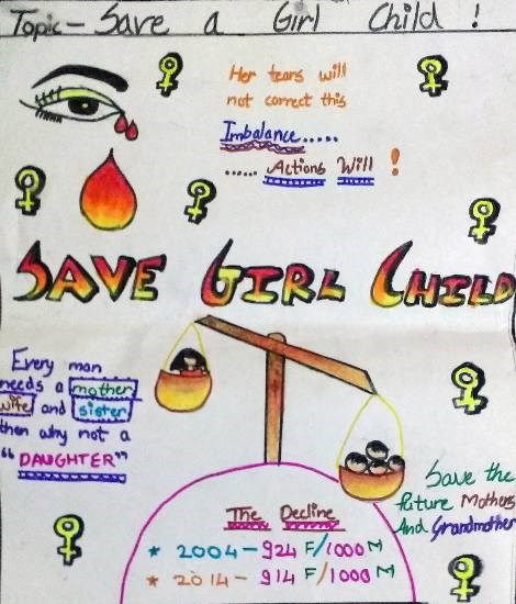 Save girl child, painting by Sejal Vishnu Khandelwal