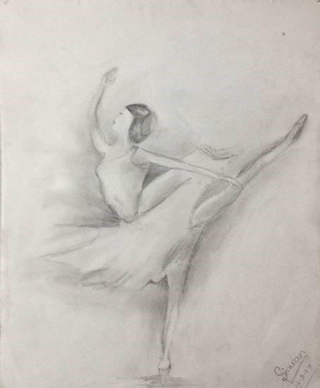 Ballerina, painting by Simran Kaur