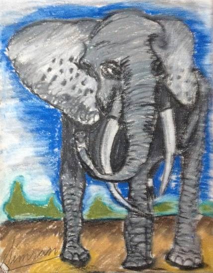 The Elephant, painting by Simran Kaur