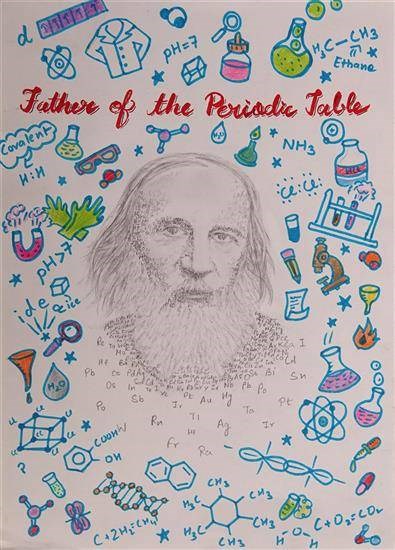 Father of the periodic table, painting by Aditi Gupta