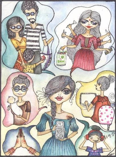 Untitled - 1, painting by Diptashree Mondal