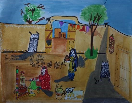 Untitled - 1, painting by Navpreet Kaur