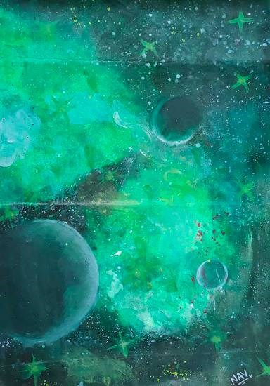 Galaxy way, painting by Navpreet Kaur