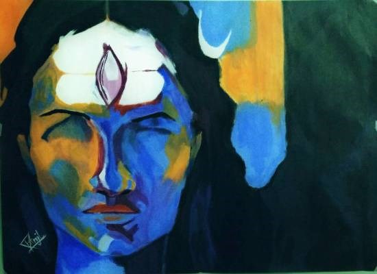 Abstract shiva, painting by Pranjal Singh