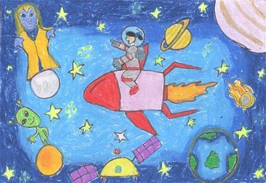 Outer space, painting by Ananya Shibanisankar Kanungo