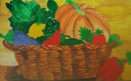 Vegetables, painting by Anushka Samit Bandiwdekar