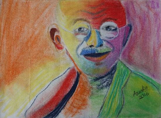 Gandhi, painting by Anuska Biswas
