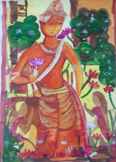 Painting  by Arnav Dulal Ghosh - Padmapani