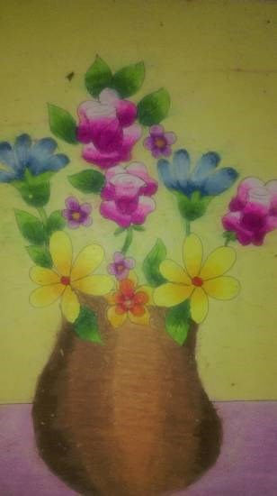 Flower pot, painting by Darsh Anubhav Agarwal