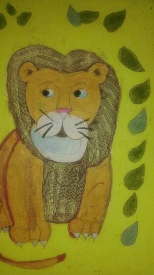 Lion, painting by Darsh Anubhav Agarwal