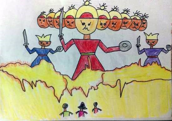 Ravana, painting by Darsh Anubhav Agarwal