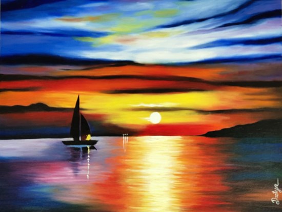 Sunset, painting by Deetya Hitesh Jain