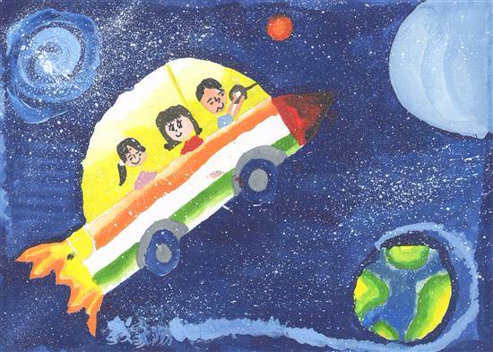 Outer Space Painting By Deeva Sajith Abraham