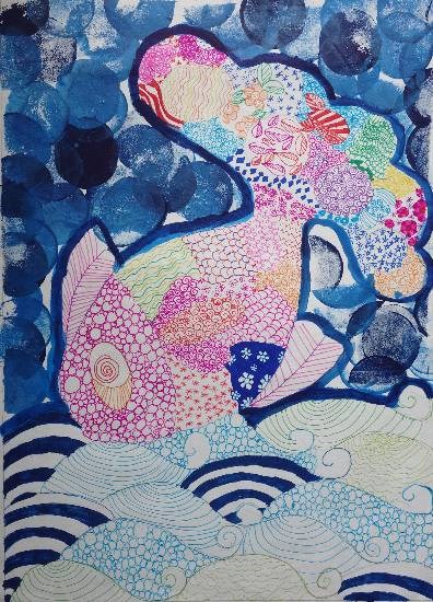Doodle n Bubbles - 1, painting by Deeva Sajith Abraham