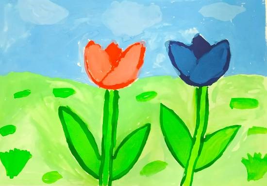 Flowers, painting by Dhanishta Devendra Suryavanshi