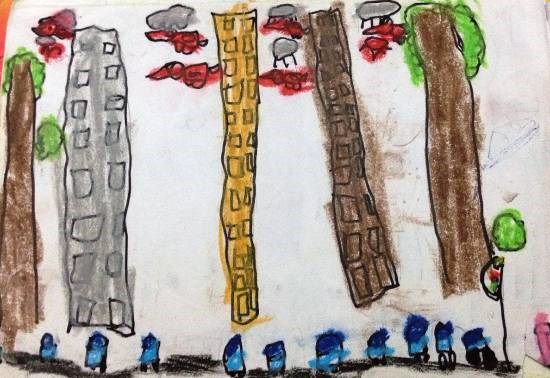 Cityscape, painting by Dhanishta Devendra Suryavanshi