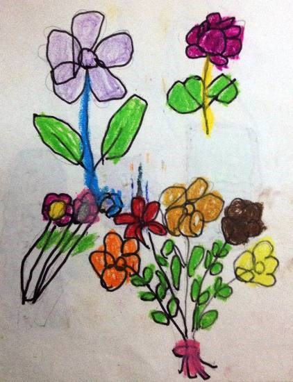 Flowers, painting by Dhanishta Devendra Suryavanshi