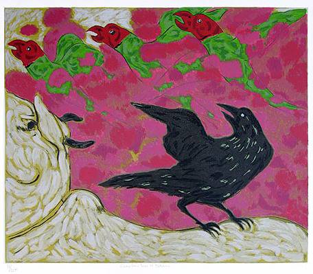 painting by Amit Ambalal - Cuckoo Crow at