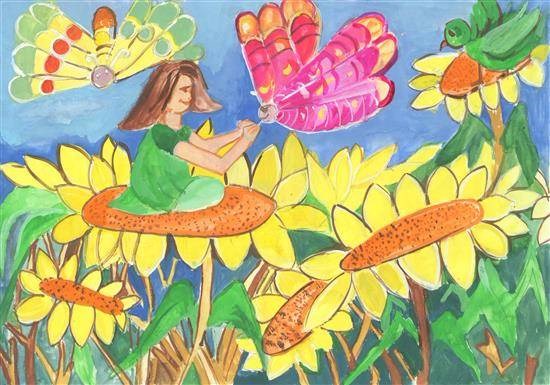 flowers, painting by Gargei Rahul Lavekar