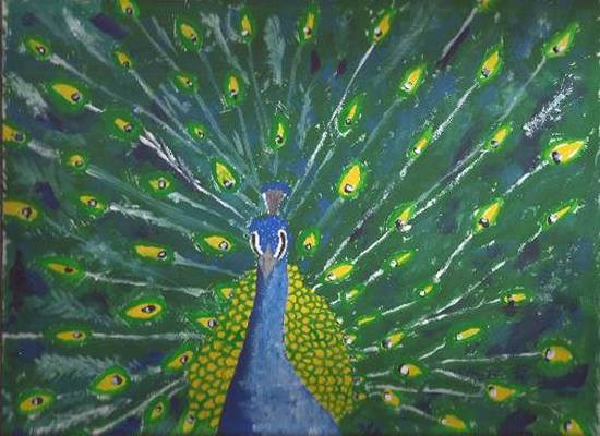 Peacock, painting by Gitanjali Subhash Paul