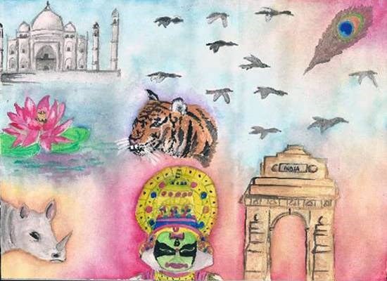 India, painting by Gitanjali Subhash Paul