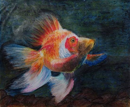 Gold Fish, painting by Gitanjali Subhash Paul