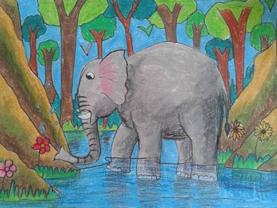 Painting  by Indraneel Amol Hajarnis - Elephant