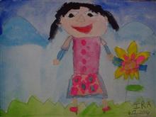 painting by Ira Bandekar - Myself n Flower
