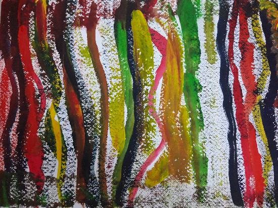 Colourful sticks, painting by Ira Bandekar