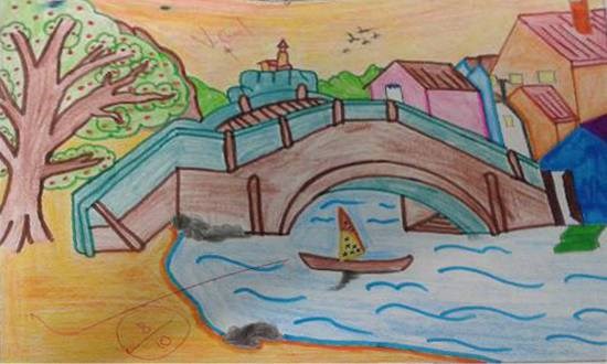 Bridge, painting by Amey Sandeep Sawant