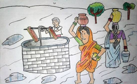 Painting  by Ashutosh Jangam - Water Well