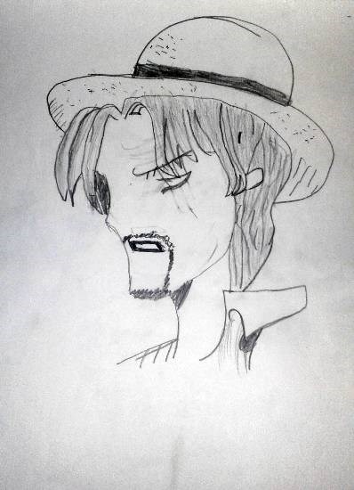 Man with hat, painting by Ashutosh Jangam