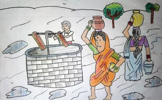 Water Well, painting by Ashutosh Jangam