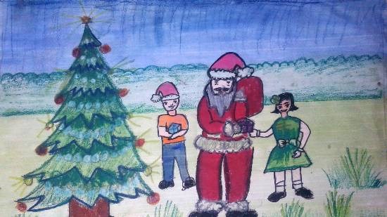 Santa clause, painting by Ashutosh Jangam