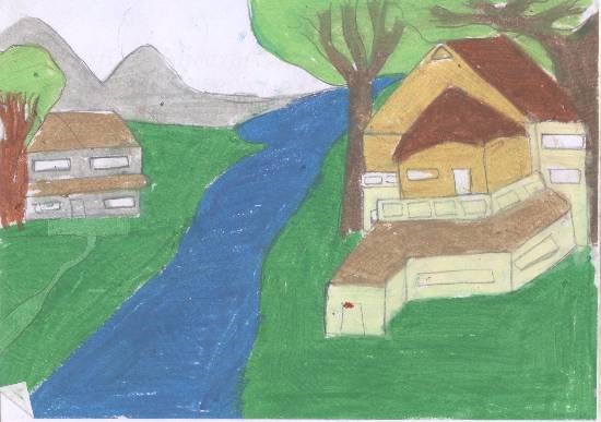 Landscape, painting by Atharva Anil Ghorpade