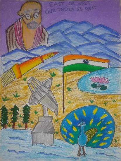 India, painting by Jasika Mandar Sawant