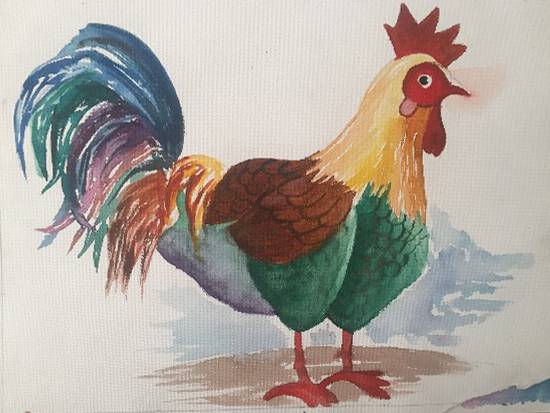 Painting  by Avni Rastogi - Curious cock