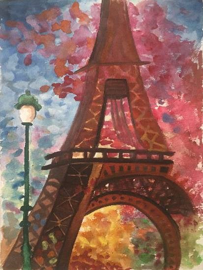Colourful tower, painting by Avni Rastogi