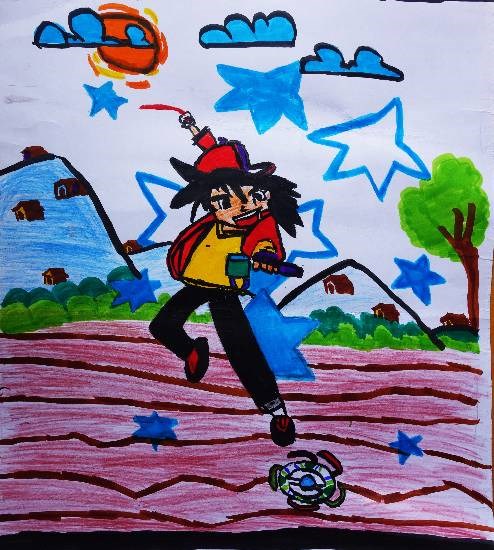 Cartoon, painting by Hruday Harikishore P