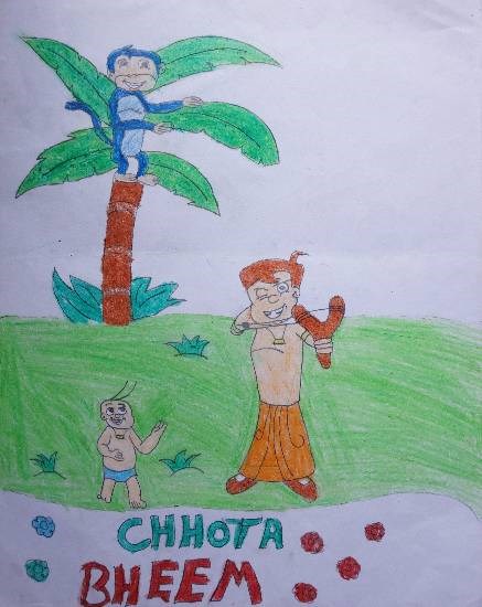 Chhota Bheem, painting by Jobanpreet 