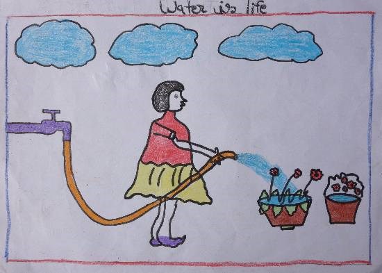 Water is life, painting by Jyoti 