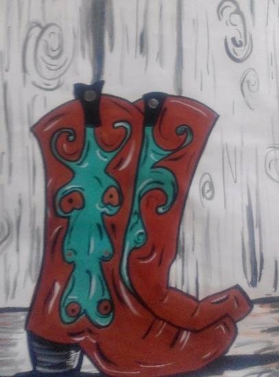 Boots, painting by Kanak Agrawal